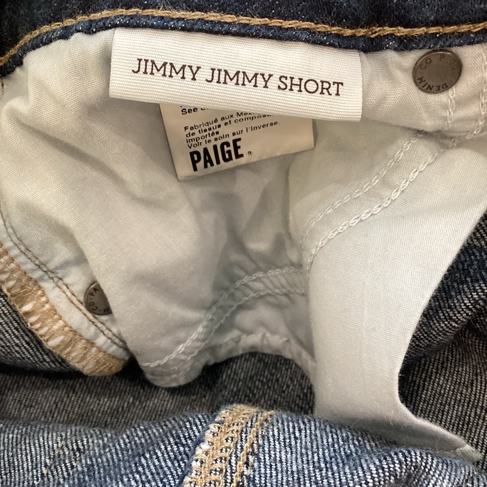 PAIGE Jean Shorts Jimmy Jimmy Size 27 Blue Denim - Picture 8 of 10